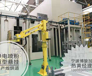 Electrostatic powder spraying heavy rotary production line